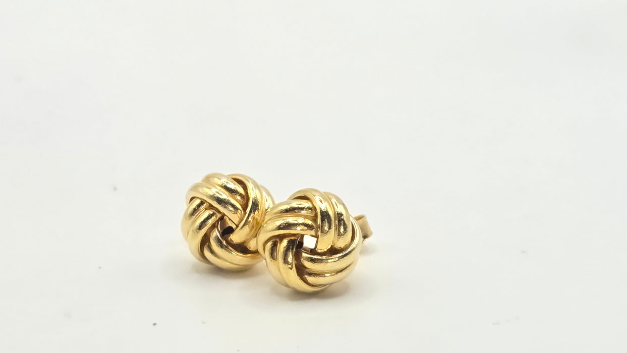 Vintage: 18ct Yellow Gold Love Knot Stud Earrings
