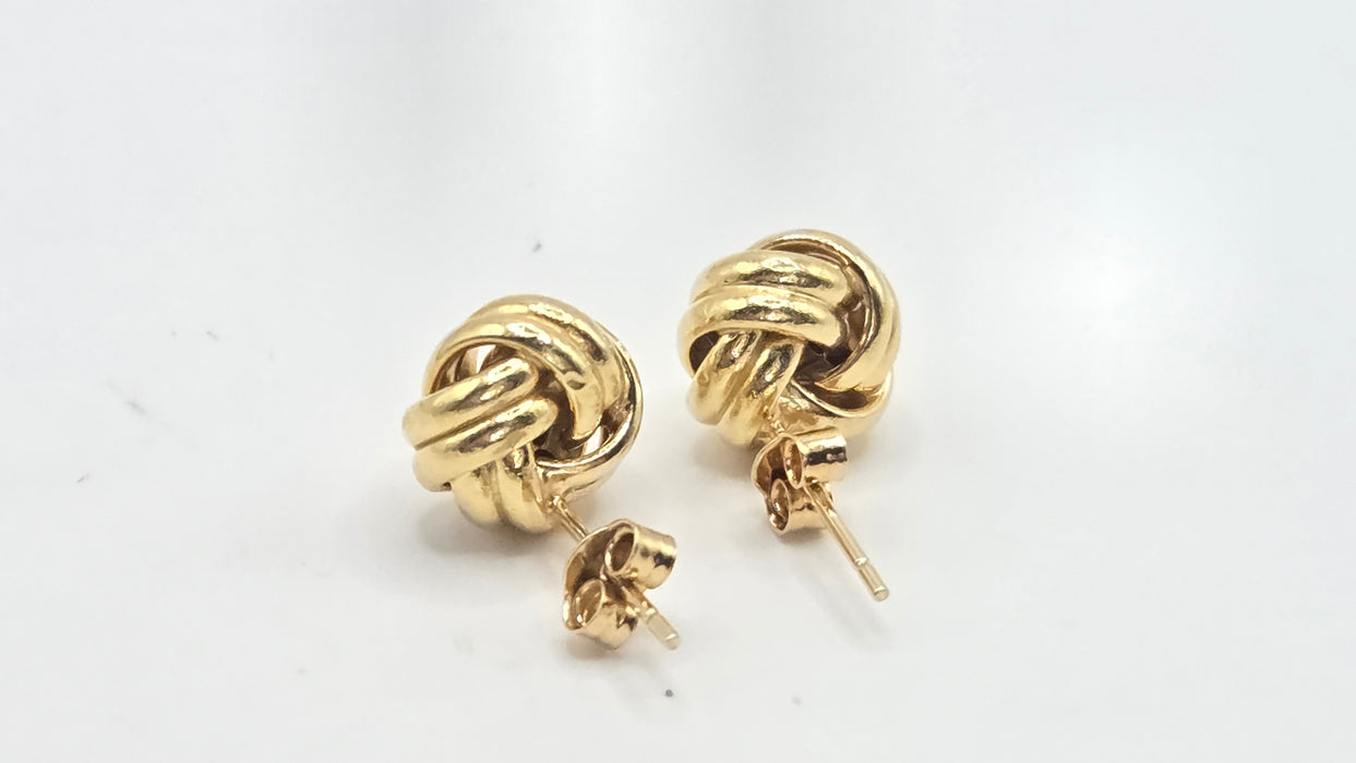 Vintage: 18ct Yellow Gold Love Knot Stud Earrings