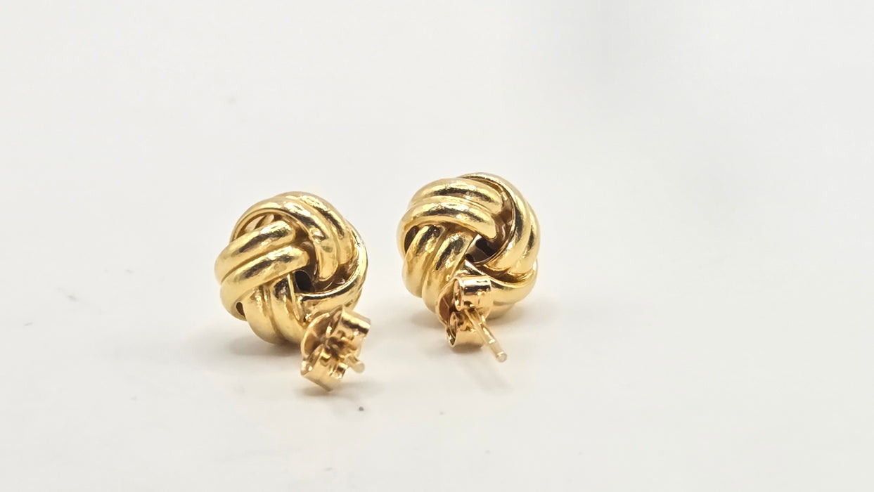 Vintage: 18ct Yellow Gold Love Knot Stud Earrings