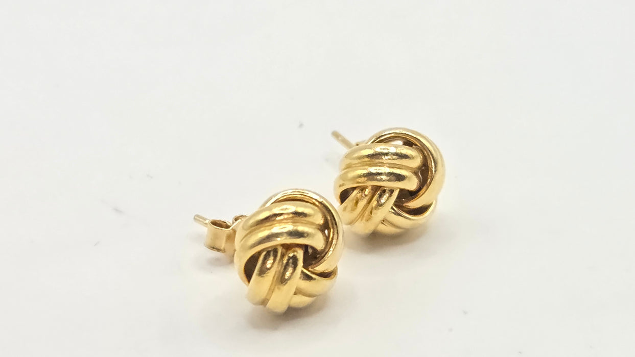 Vintage: 18ct Yellow Gold Love Knot Stud Earrings