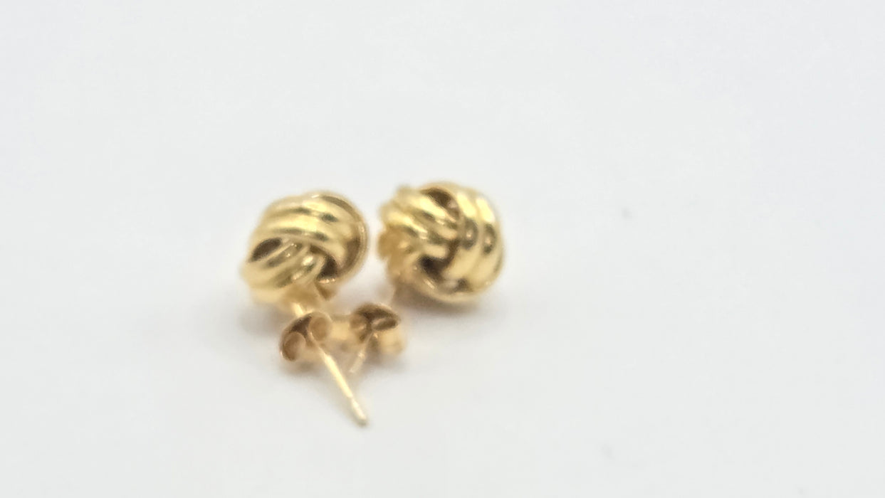 Vintage: 18ct Yellow Gold Love Knot Stud Earrings