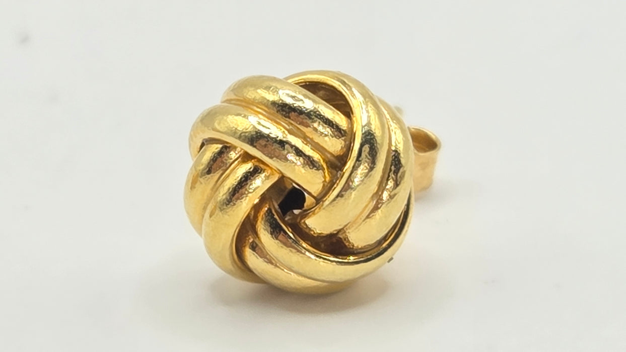 Vintage: 18ct Yellow Gold Love Knot Stud Earrings