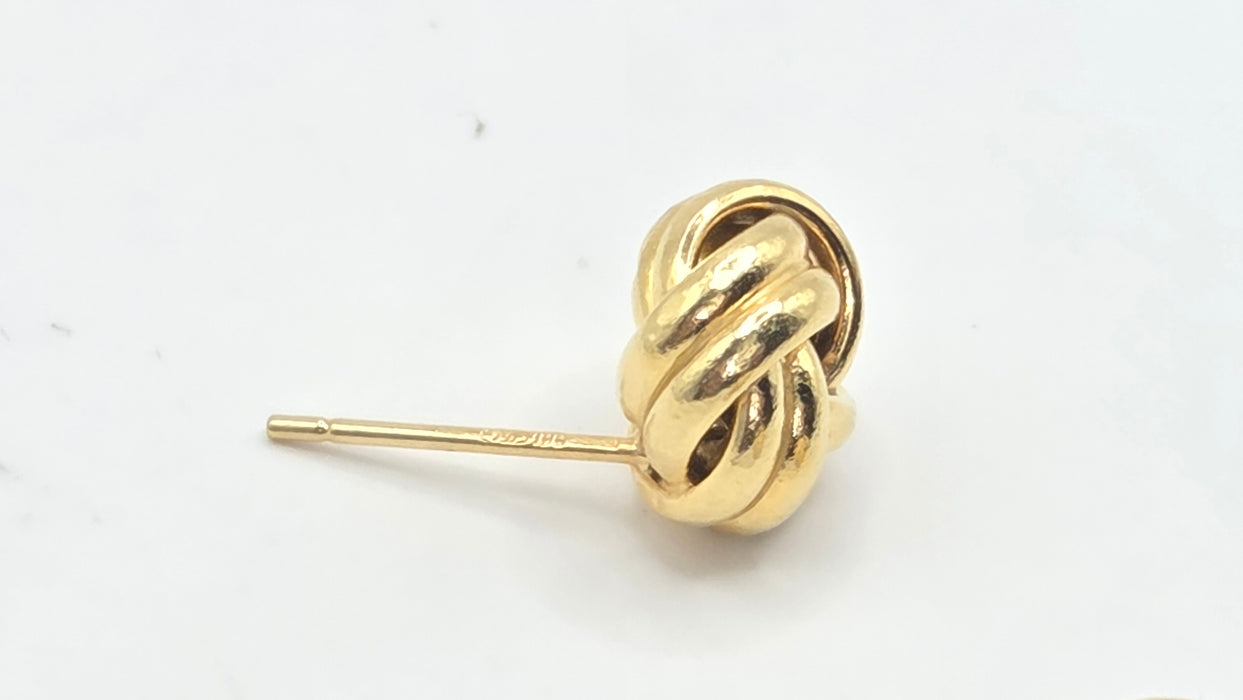 Vintage: 18ct Yellow Gold Love Knot Stud Earrings