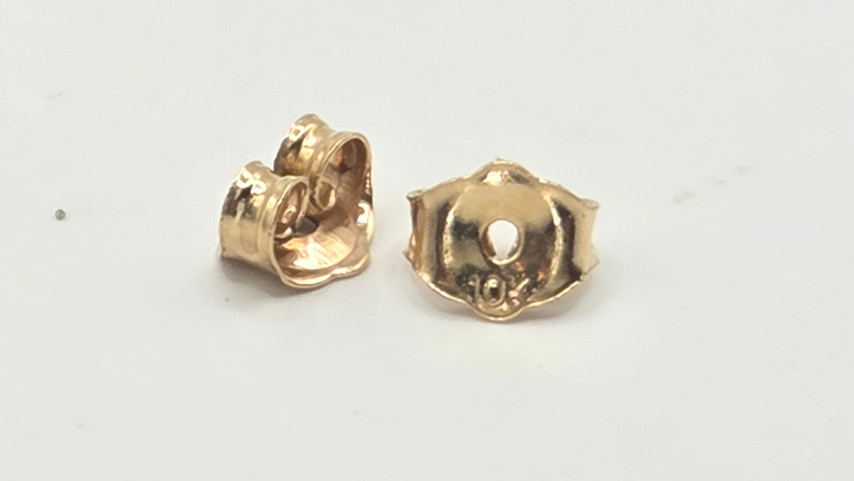 Vintage: 9ct Yellow Gold Purple Sapphire & White Topaz Drop Stud Earrings