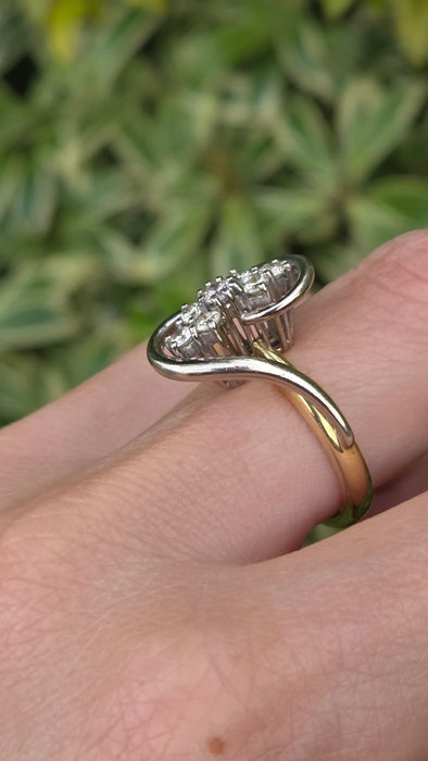 Vintage: 18ct Yellow & White Gold Diamond Figure of Eight Ring — 0.70ct