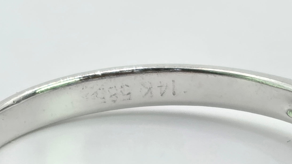 Vintage: 14ct White Gold Sapphire 1.00ct & Diamond Stacker Ring