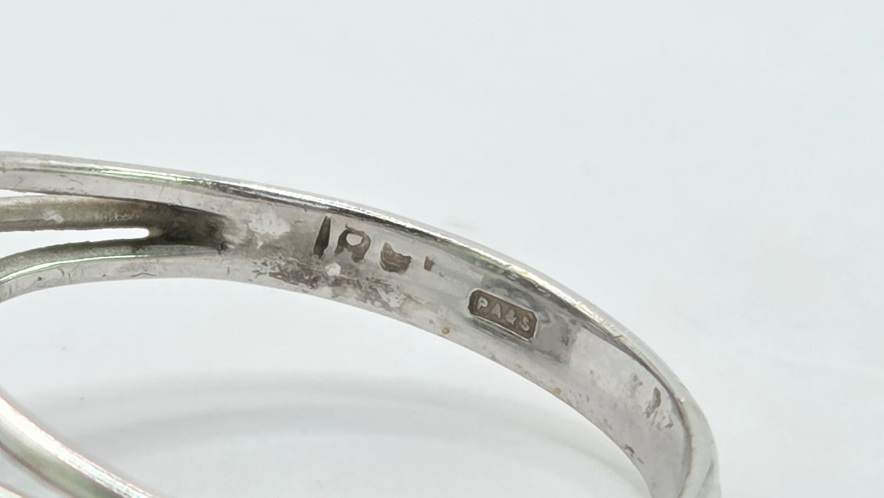 Vintage: 18ct White Gold Diamond 0.64ct Square Cluster Dress Ring — From 1976