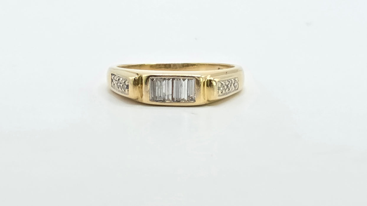 Vintage: 18ct Yellow Gold 12 Diamond 0.54ct Half-Eternity Stacker Ring
