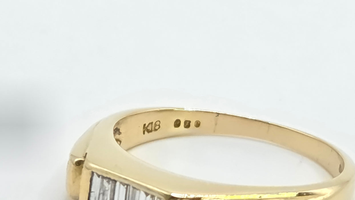 Vintage: 18ct Yellow Gold 12 Diamond 0.54ct Half-Eternity Stacker Ring