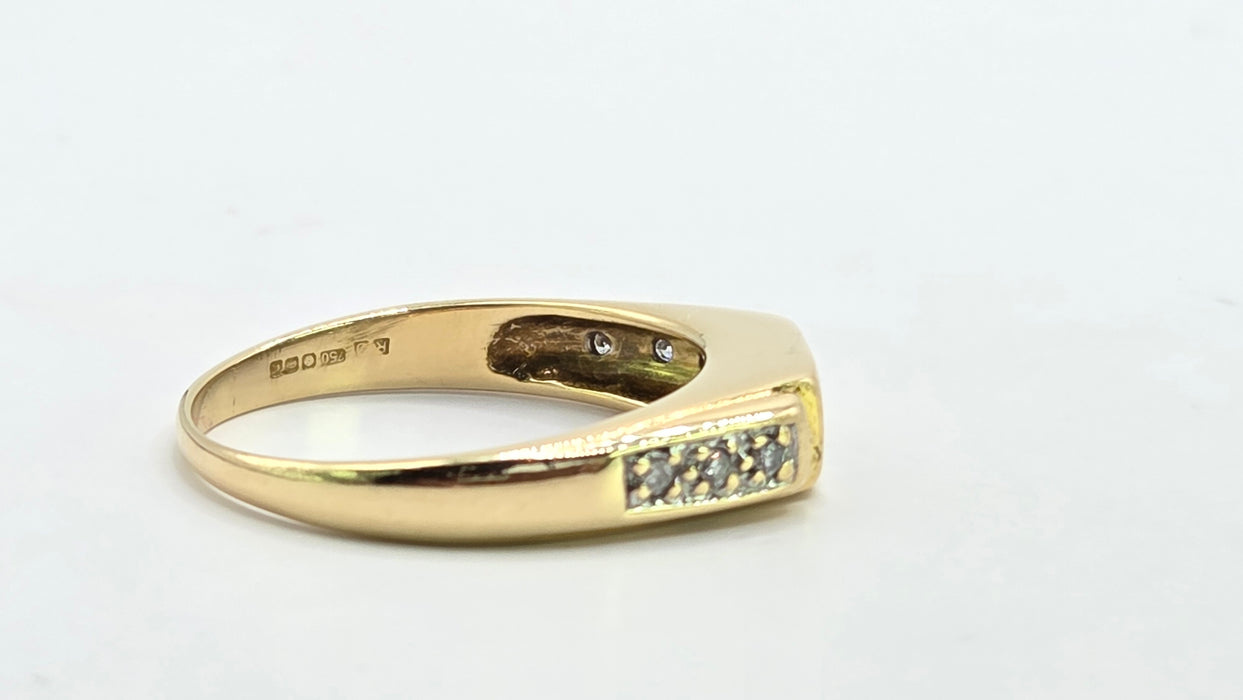 Vintage: 18ct Yellow Gold 12 Diamond 0.54ct Half-Eternity Stacker Ring