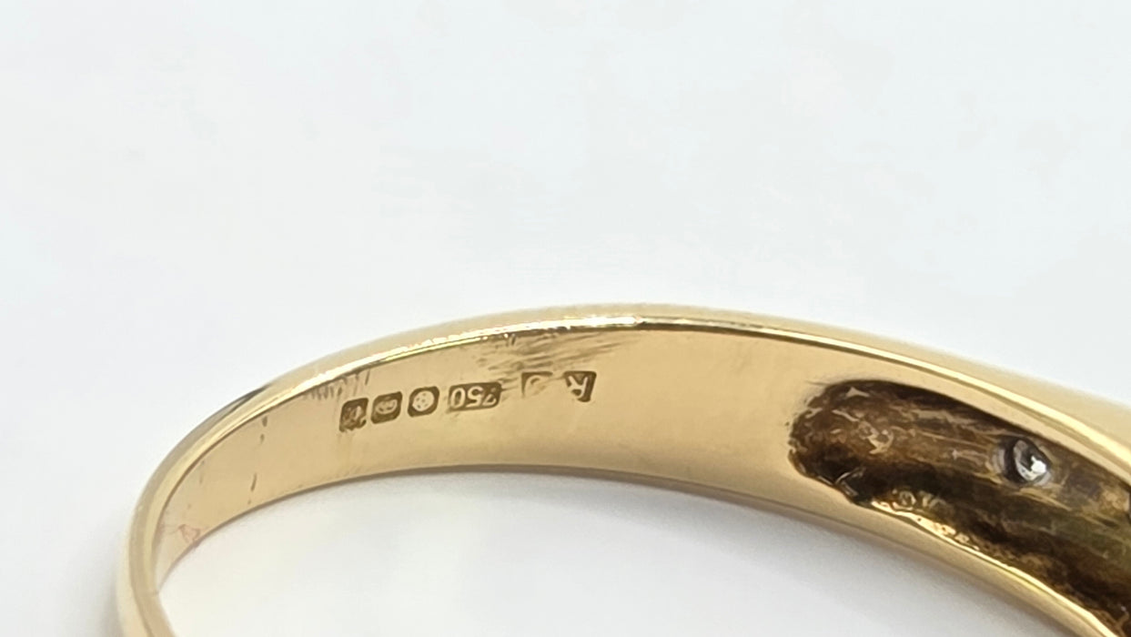 Vintage: 18ct Yellow Gold 12 Diamond 0.54ct Half-Eternity Stacker Ring