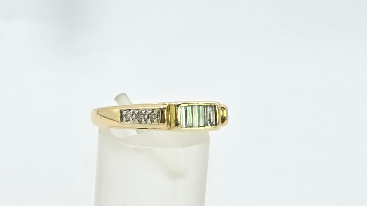 Vintage: 18ct Yellow Gold 12 Diamond 0.54ct Half-Eternity Stacker Ring
