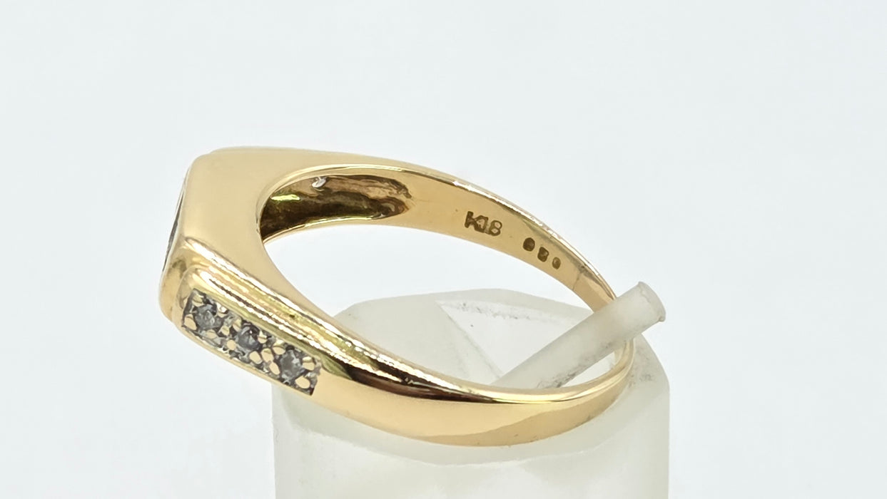 Vintage: 18ct Yellow Gold 12 Diamond 0.54ct Half-Eternity Stacker Ring
