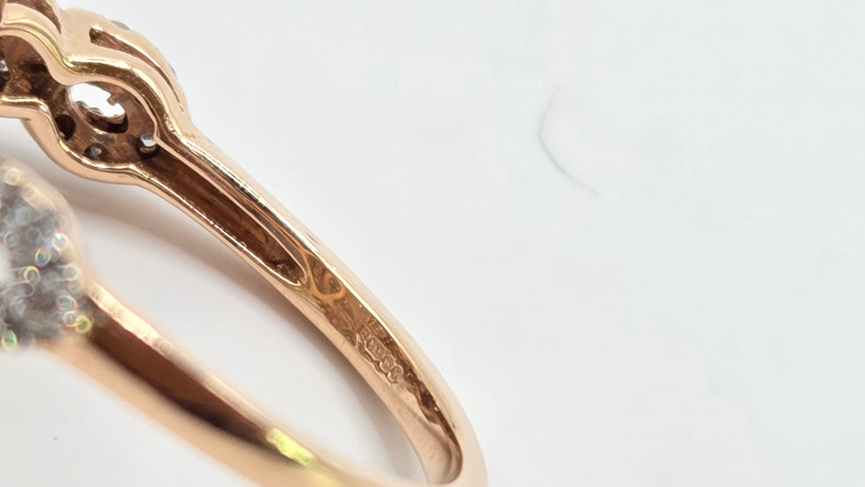 Modern: 14ct Rose Gold Diamond 1.00ct Pavé Heart Dress Ring