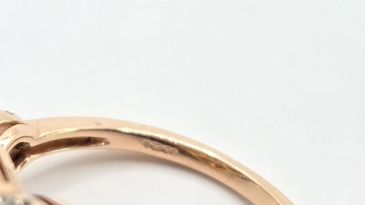 Modern: 14ct Rose Gold Diamond 1.00ct Pavé Heart Dress Ring