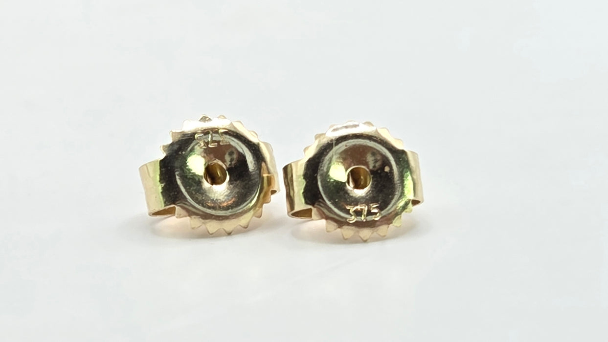 Vintage: 9ct Yellow Gold Square Tanzanite Stud Earrings