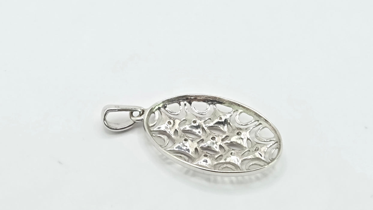 Vintage: 9ct White Gold Diamond Lattice Pendant