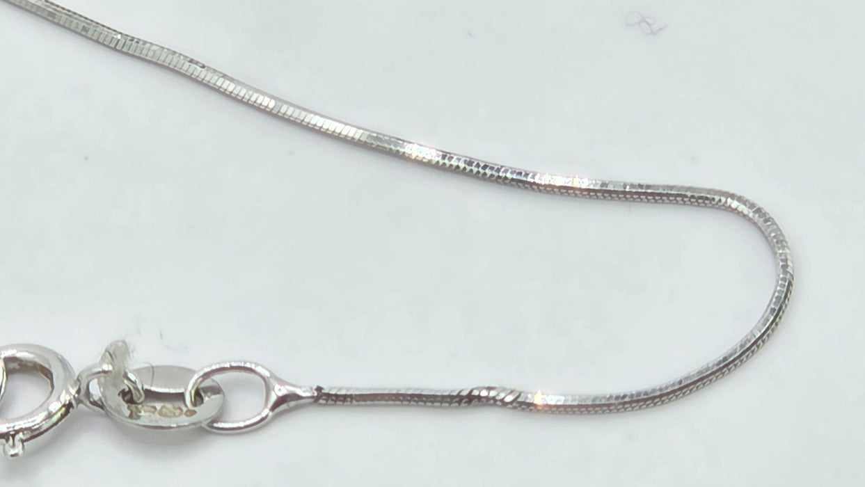 Vintage: 9ct White Gold Sapphire & Diamond Cross Pendant with Snake Chain