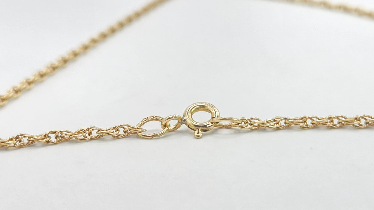 Vintage: 9ct Yellow Gold Amethyst & 48 Diamond Pendant with Chain