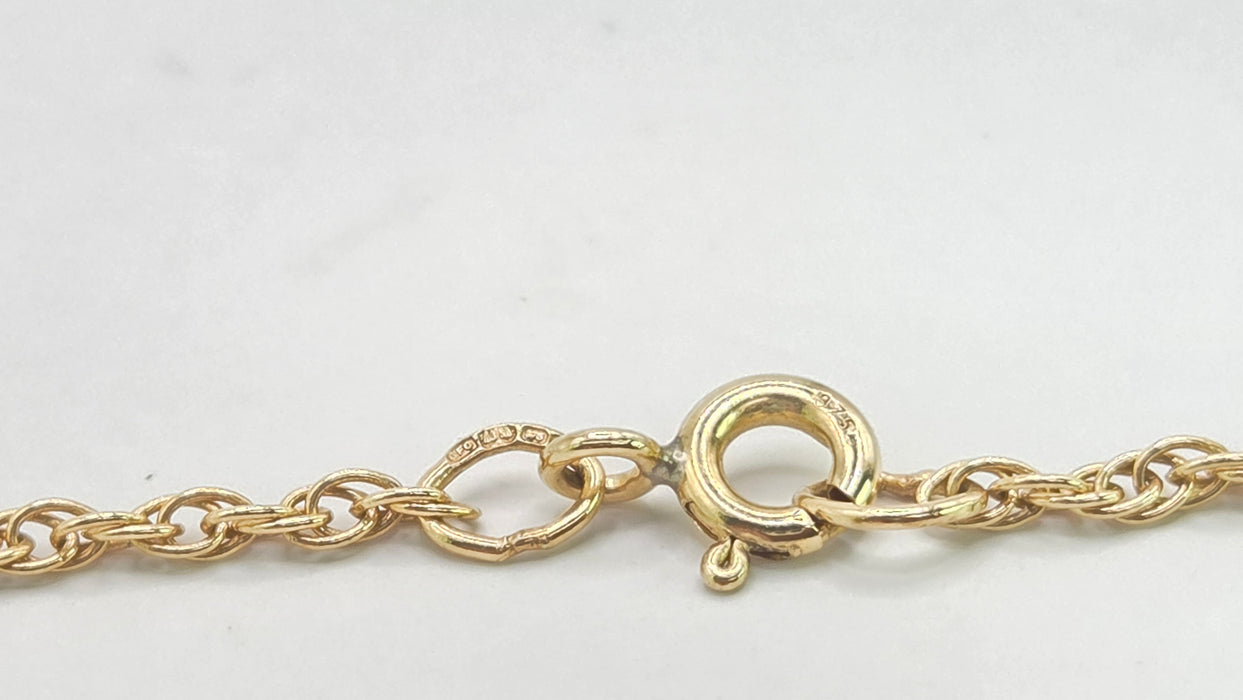 Vintage: 9ct Yellow Gold Amethyst & 48 Diamond Pendant with Chain