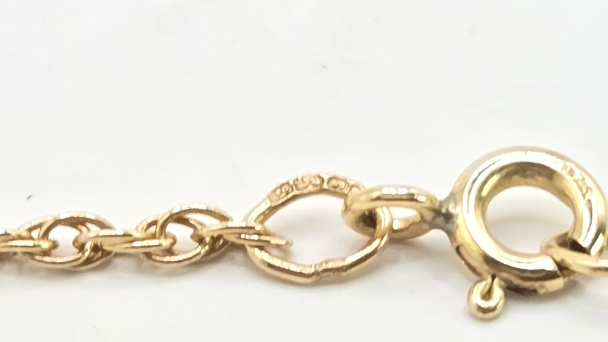 Vintage: 9ct Yellow Gold Amethyst & 48 Diamond Pendant with Chain