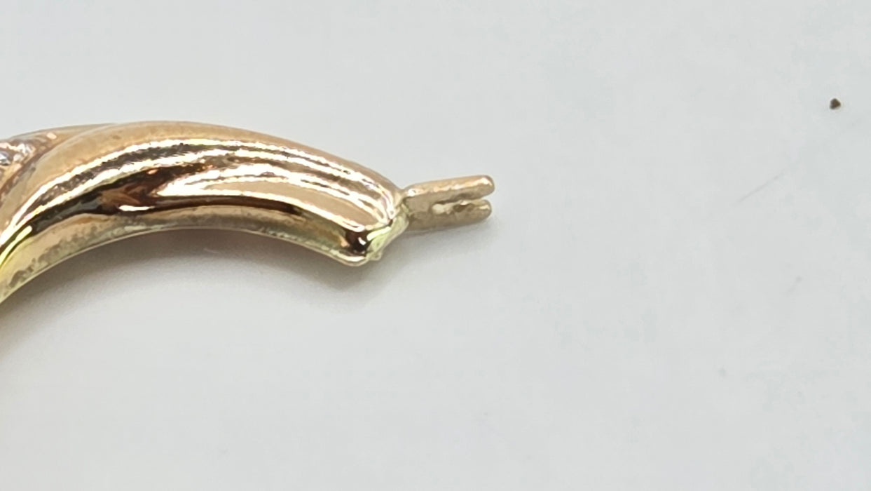 Vintage: 9ct Two-Tone Gold Twisted Hoop Earrings