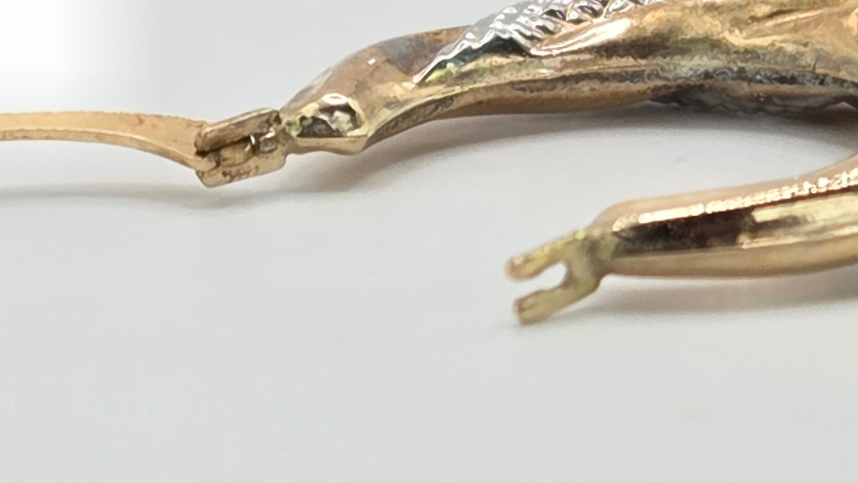 Vintage: 9ct Two-Tone Gold Twisted Hoop Earrings