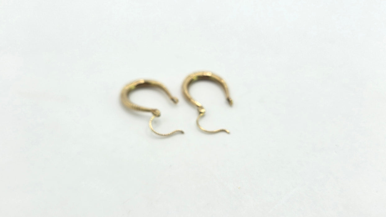 Vintage: 9ct Yellow Gold Diamond-Cut Creole Hoop Earrings