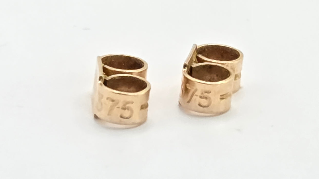 Vintage: 9ct Yellow Gold Filigree Disc Drop Earrings