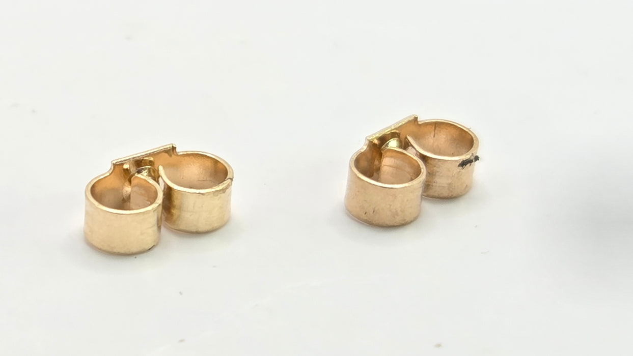 Vintage: 9ct Yellow Gold & Silver Knot Stud Earrings