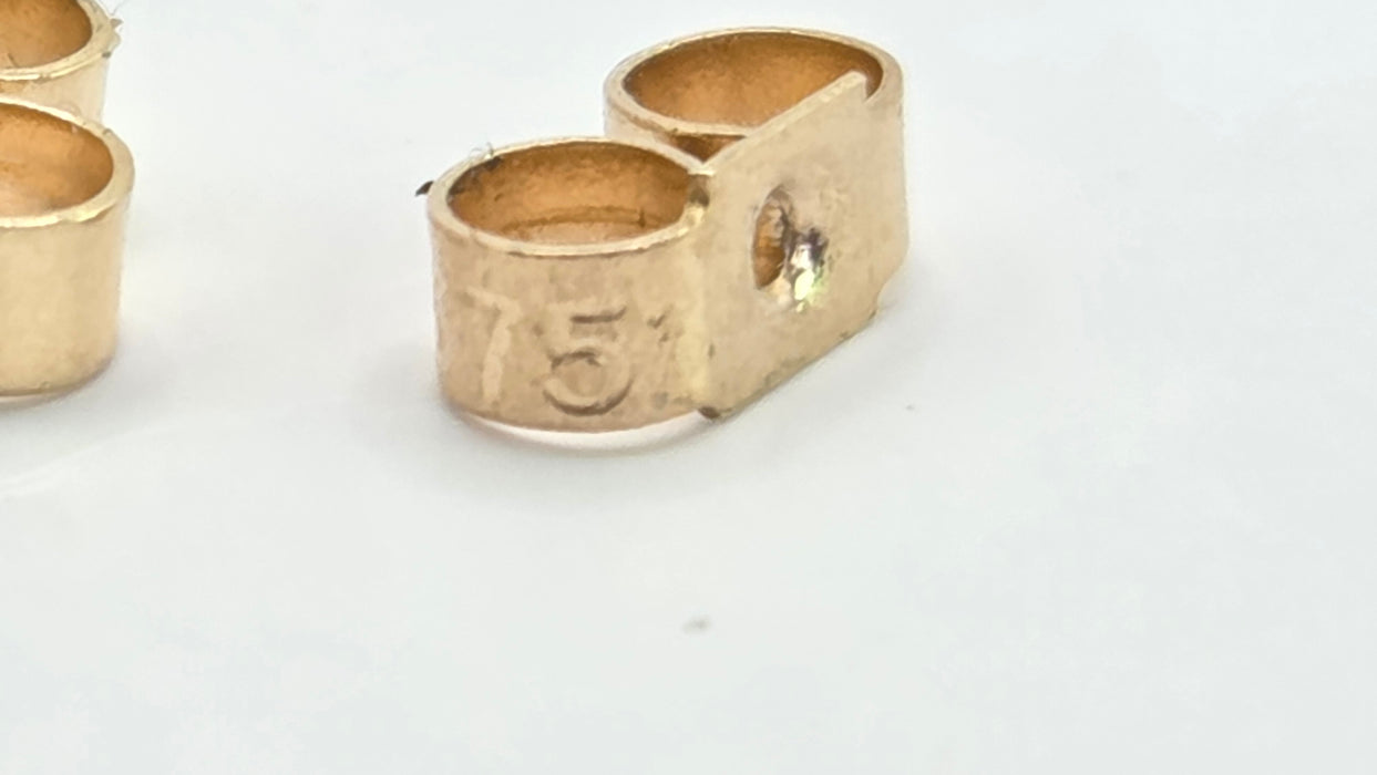 Vintage: 9ct Yellow Gold & Silver Knot Stud Earrings