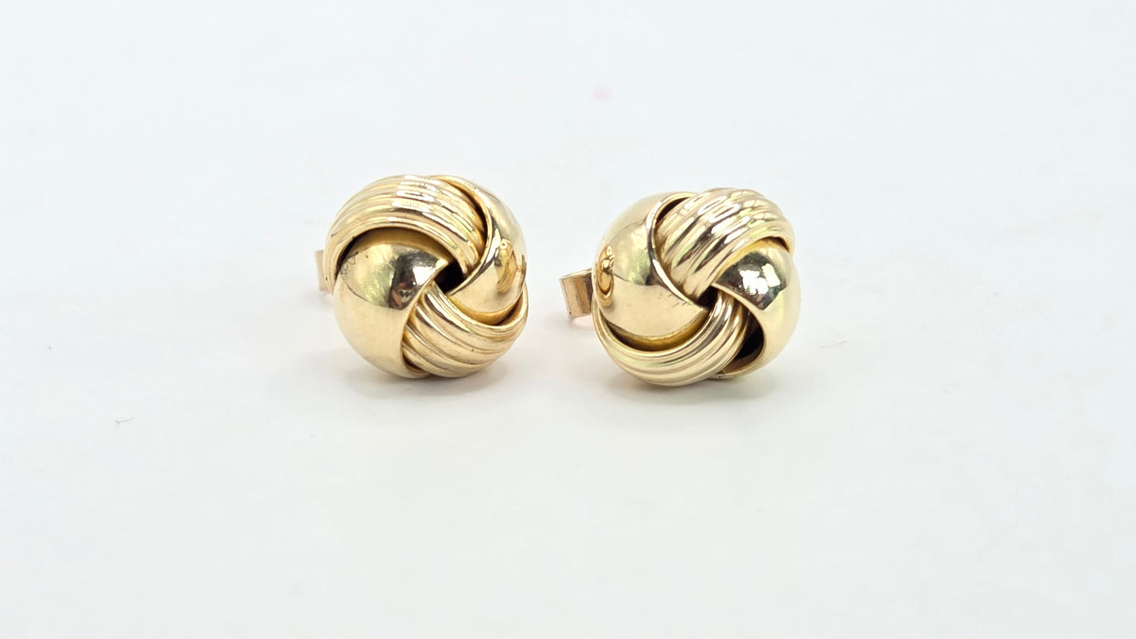 Vintage: 9ct Yellow Gold Love Knot Stud Earrings