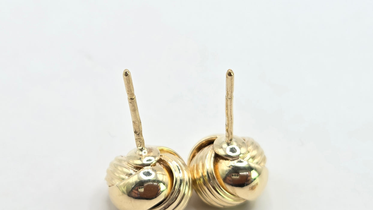 Vintage: 9ct Yellow Gold Love Knot Stud Earrings