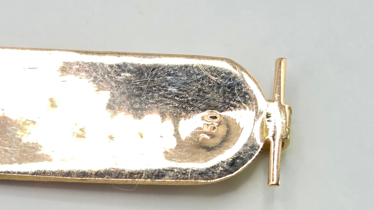 Vintage: 18ct Yellow Gold Egyptian Cartouche Pendant & Box Chain
