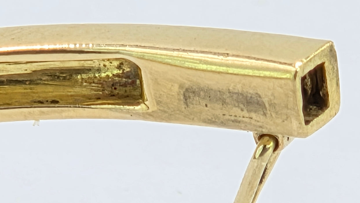 Vintage: 18ct Yellow Gold Sapphire 2.00ct & Diamond 0.36ct Half Hoop Bangle