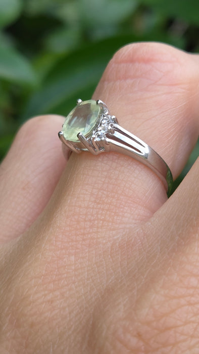 Vintage: 9ct White Gold Paraiba Tourmaline & Glacier Topaz Dress Ring