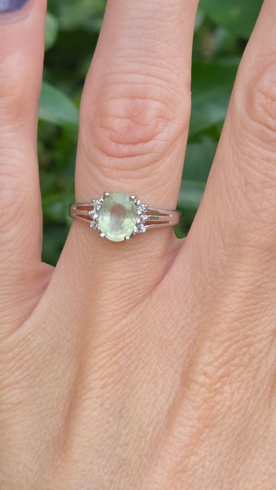 Vintage: 9ct White Gold Paraiba Tourmaline & Glacier Topaz Dress Ring