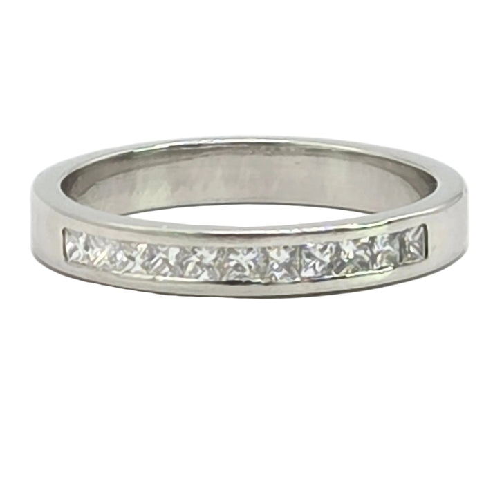 Vintage: Platinum Diamond 0.28ct Princess Cut Stacker Ring