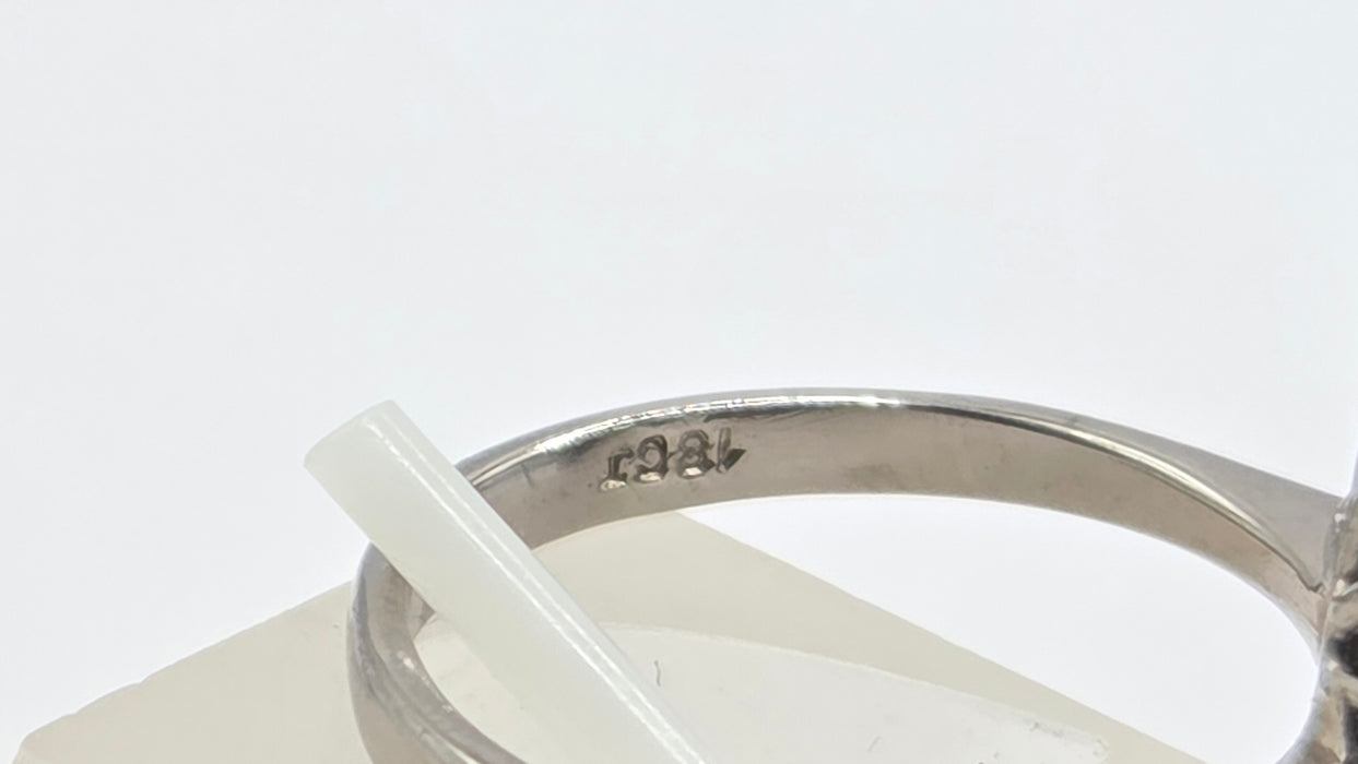 Vintage: 18ct White Gold Sapphire 1.50ct & Diamond 0.61ct Asymmetrical Cocktail Ring