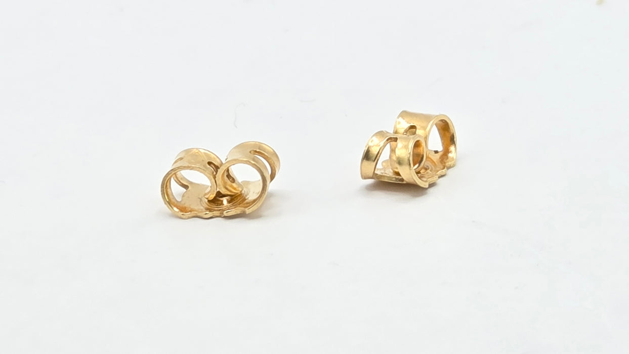 Vintage: 18ct Yellow Gold 50-Diamond 0.62ct Art Deco Square Cluster Stud Earrings