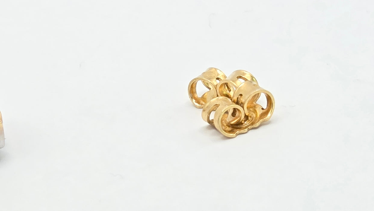 Vintage: 18ct Yellow Gold 50-Diamond 0.62ct Art Deco Square Cluster Stud Earrings