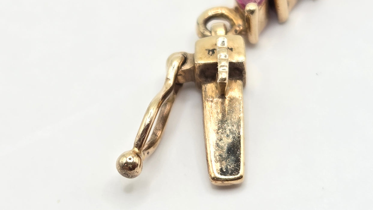Vintage: 9ct Yellow Gold 65-Sapphire Multi-Coloured Bracelet