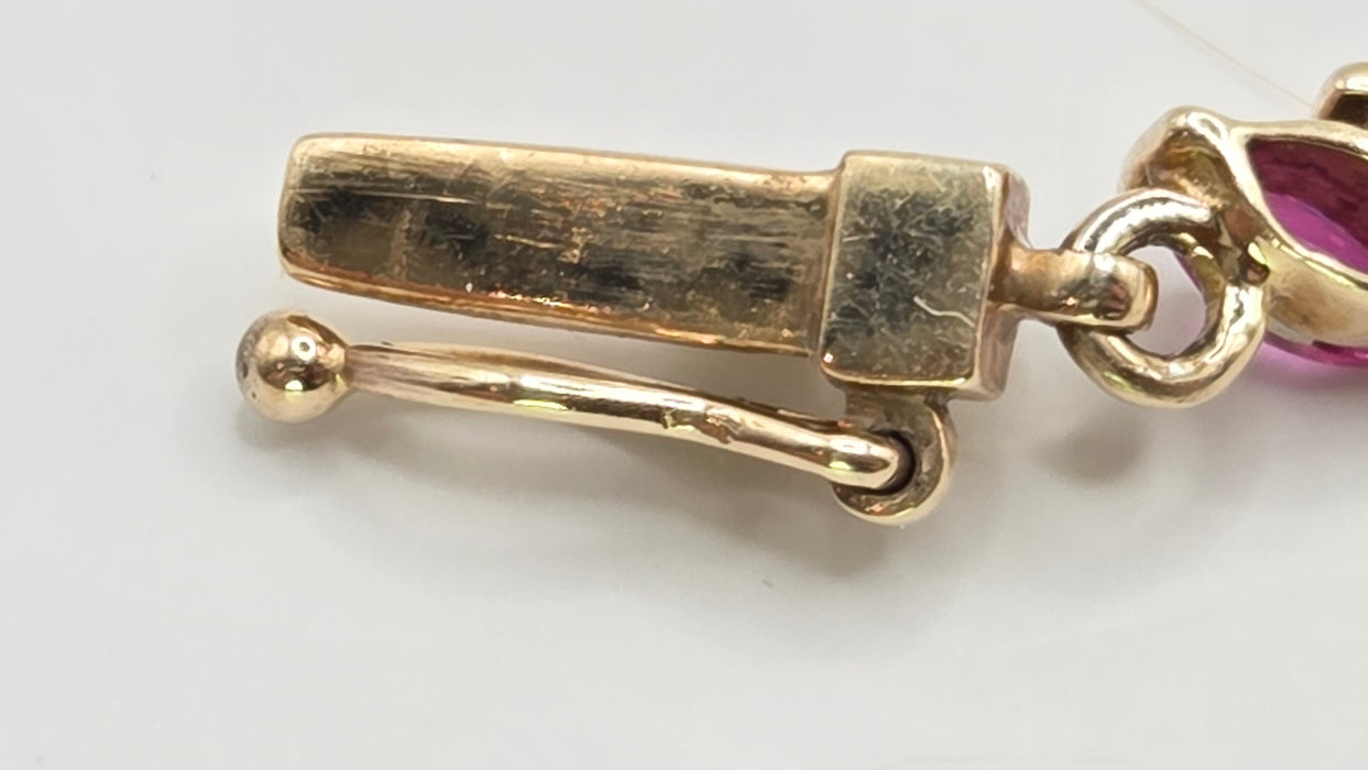 Vintage: 9ct Yellow Gold 65-Sapphire Multi-Coloured Bracelet