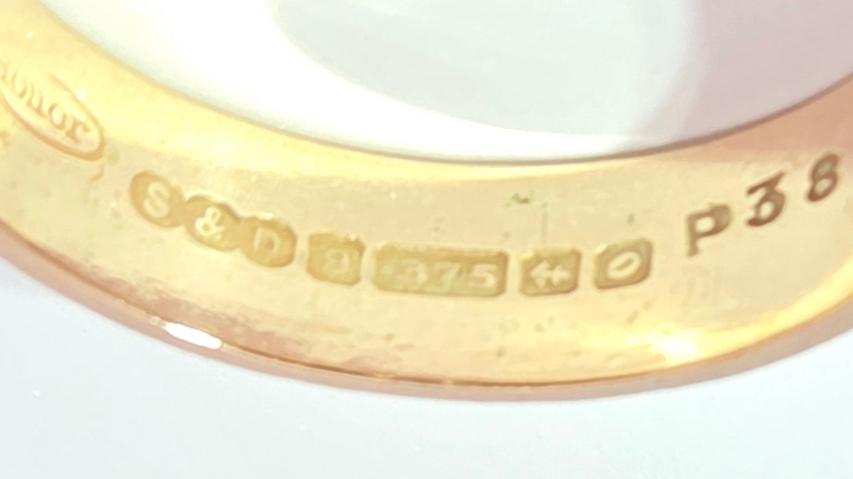 Vintage: 9ct Yellow Gold Decorative Wedding Band — From 1963
