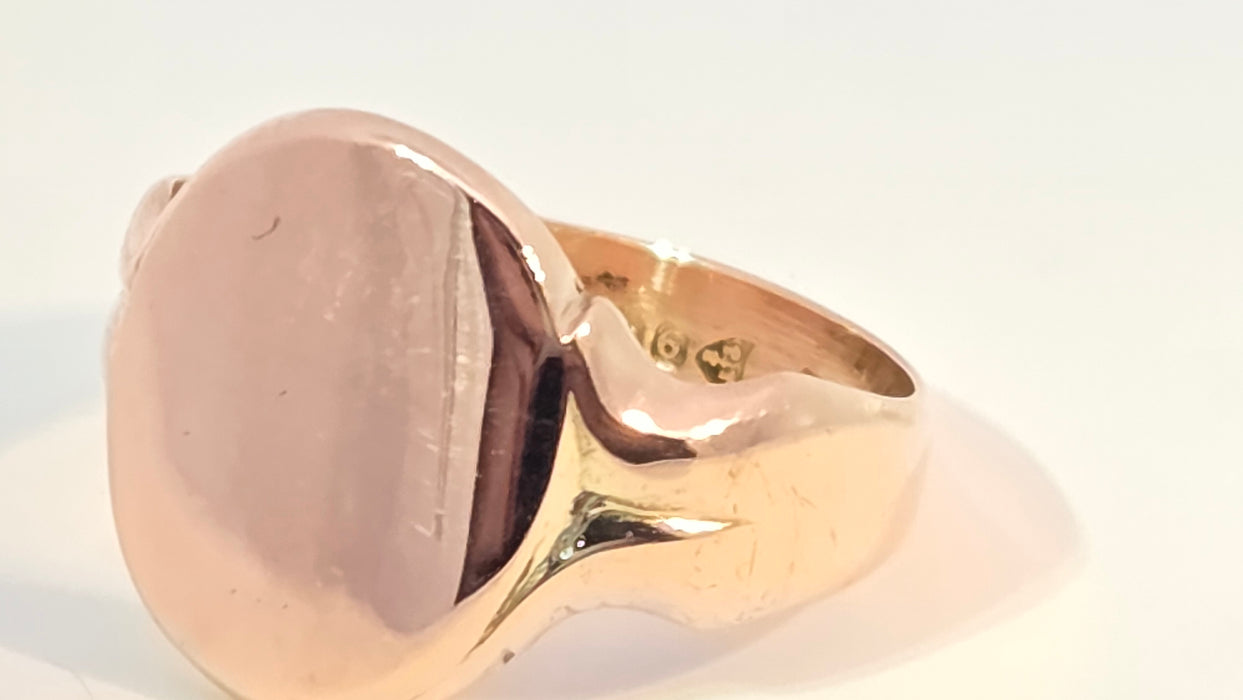 Antique: 9ct Rose Gold Signet Ring — From 1916