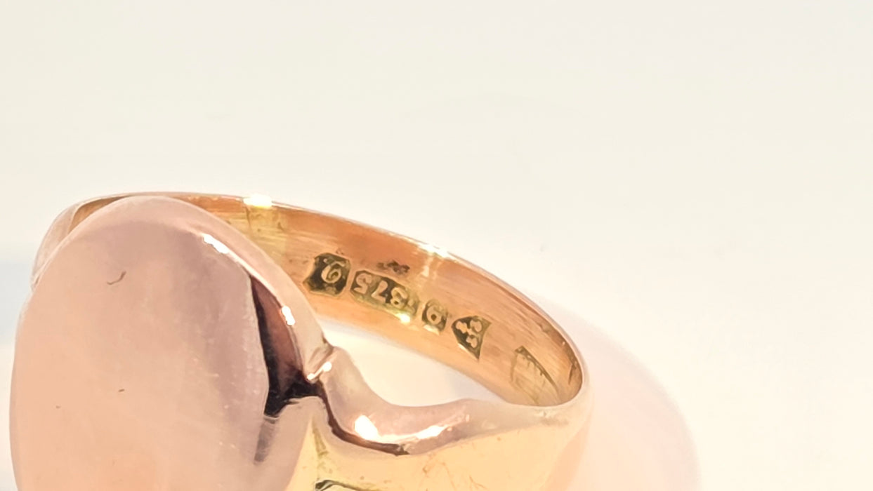 Antique: 9ct Rose Gold Signet Ring — From 1916