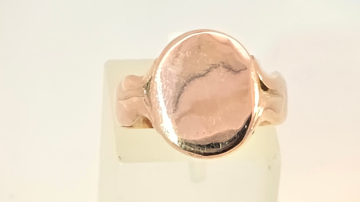 Antique: 9ct Rose Gold Signet Ring — From 1916