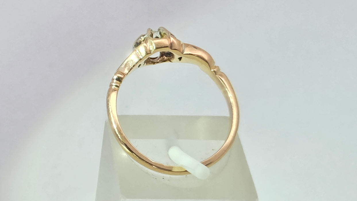 Antique 18ct Yellow Gold Diamond 0.18ct Single Stone Ring — From 1912