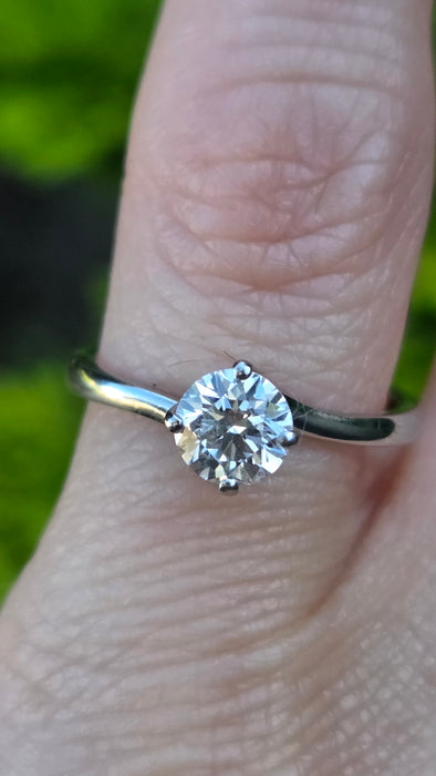Vintage: Platinum Diamond Solitaire Ring — 0.63ct (partners woth 3819 , the one listed below)