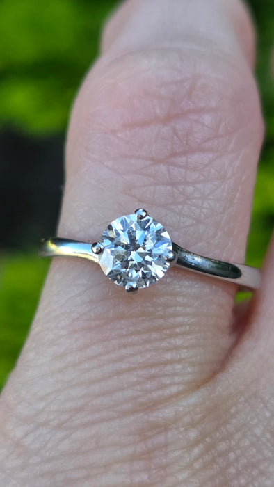 Vintage: Platinum Diamond Solitaire Ring — 0.63ct (partners woth 3819 , the one listed below)